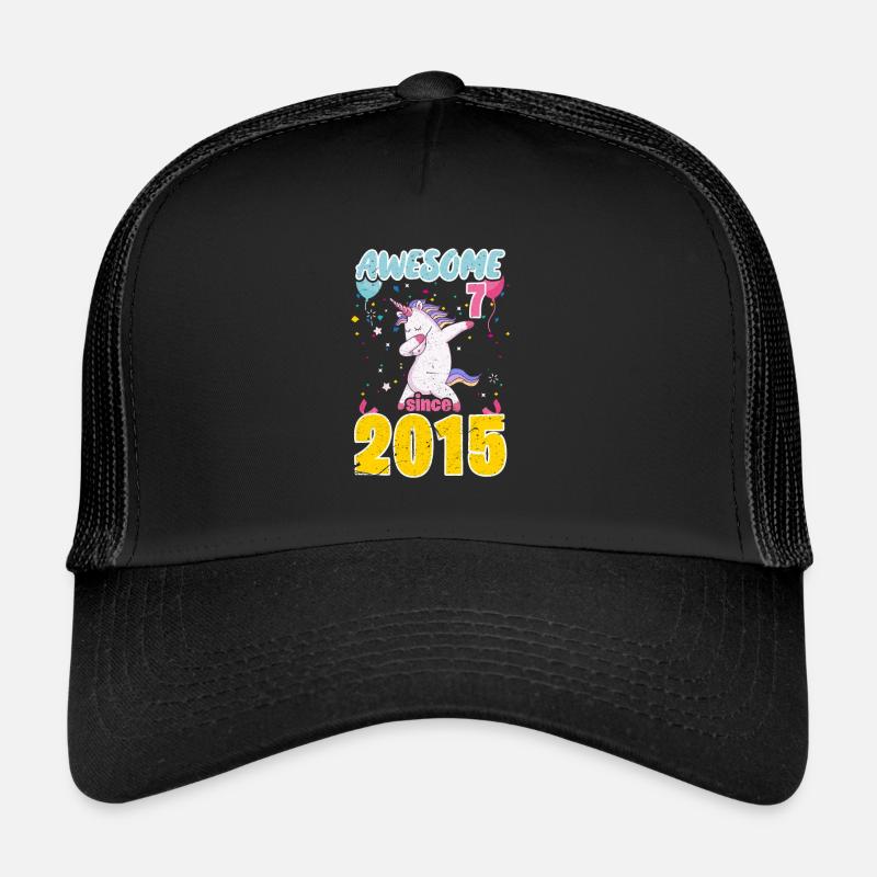 7th Birthday Unicorn Trucker Cap