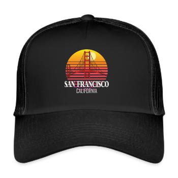 San Francisco California Golden Gate Bridge - Trucker Cap - black/black - Front
