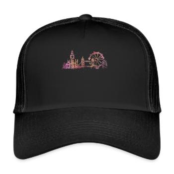 London Skyline Silhouette City Trip London - Trucker Cap - black/black - Front