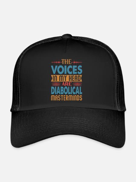 The Voices In My Head - Lustige Therapie Witze - Trucker Cap - Schwarz/Schwarz