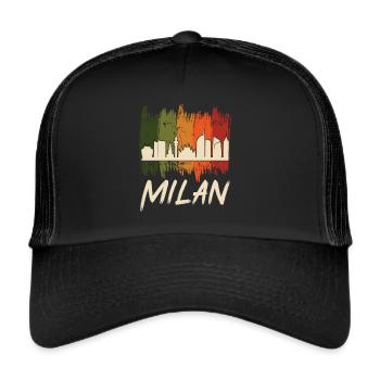 Milan Retro Skyline Milan Cathedral - Trucker Cap - black/black - Front