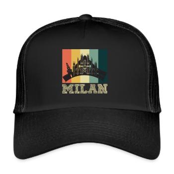 Milan Cathedral from Milan Italy - Trucker Cap - black/black - Front
