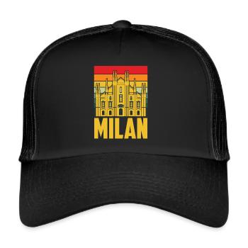 Milan Cathedral in Milan Italy Cathedral - Trucker Cap - black/black - Front