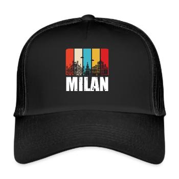 Milan Italy Milan Cathedral - Trucker Cap - black/black - Front