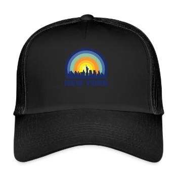 New York City Statue of Liberty Skyline Big Apple - Trucker Cap - black/black - Front