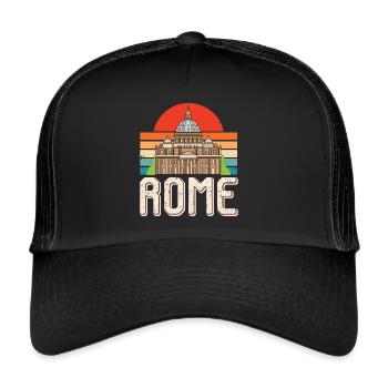 Rome Vatican Italy Romans Sunrise Italian - Trucker Cap - black/black - Front