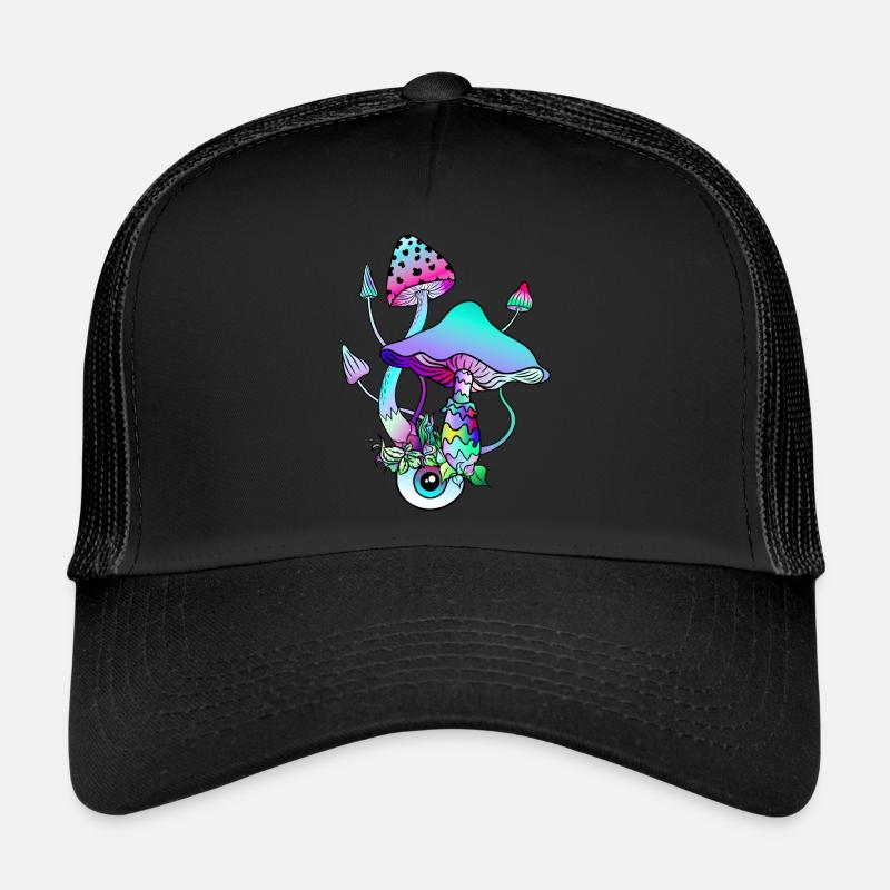 Magic Mushrooms Psychedelic Art Trucker Cap