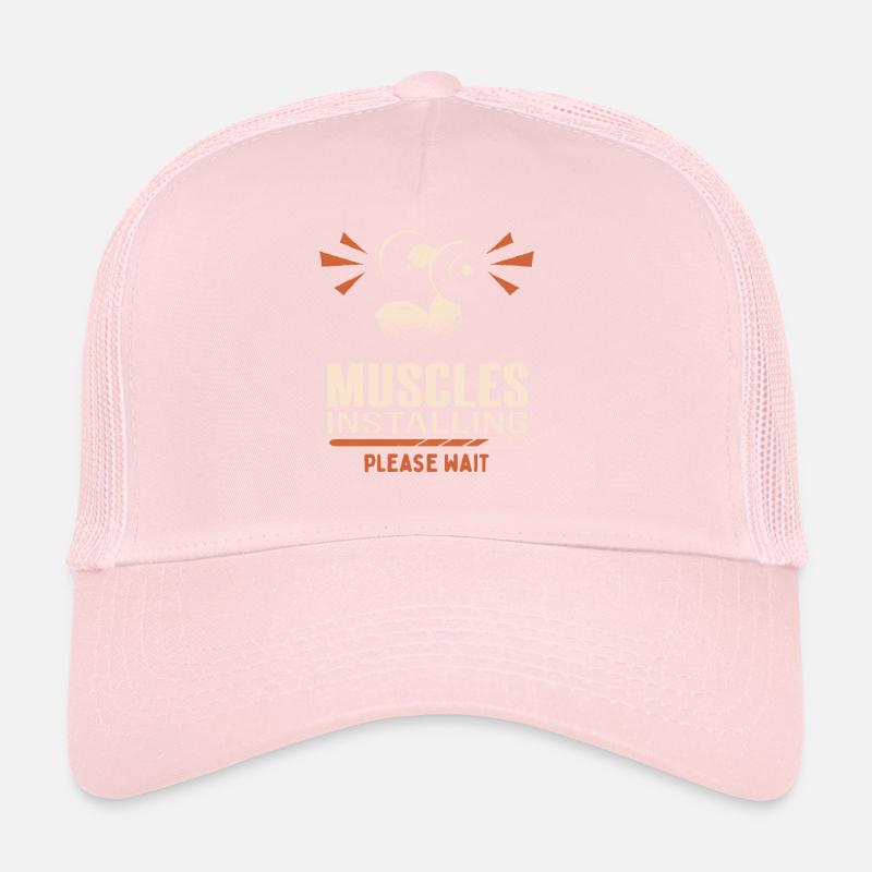 Installing muscles please wait Weightlifter Art Trucker Cap