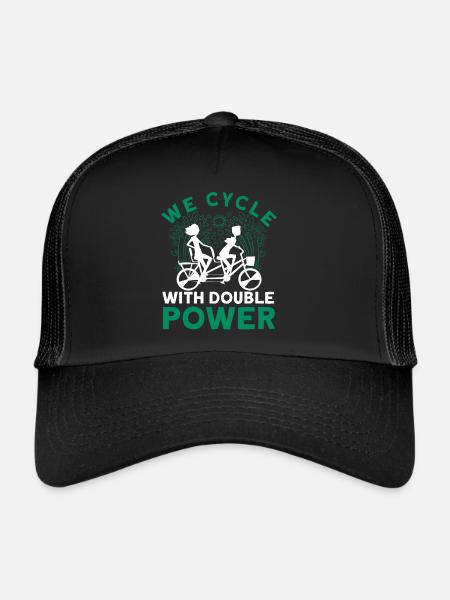 We Cycle With Double Power Tandem Bicycle - Trucker Cap - black/black - Front