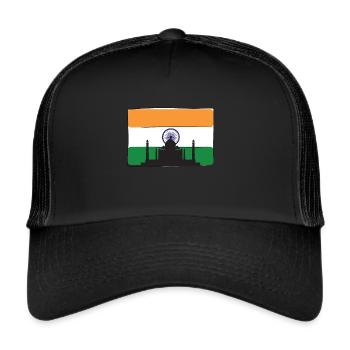 Drapeau de l’Inde Taj Mahal Palace Mausolée Asie du Sud - Casquette trucker  - noir/noir - Devant
