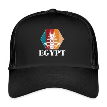 Anubis Egypt Sphinx Giza Pyramid - Trucker Cap - black/black - Front