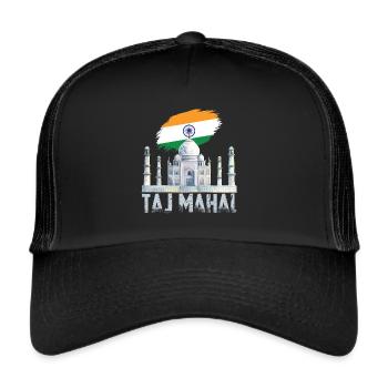Taj Mahal India Tourist Asie du Sud Mausolée - Casquette trucker  - noir/noir - Devant