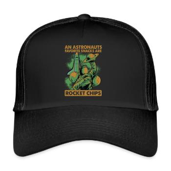 Astronauts Eat Rocket Chips For Breakfast - Jokes - Trucker Cap - black/black - Front
