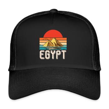Egypt Sunrise Giza Pyramids Sphinx Pharaoh - Trucker Cap - black/black - Front