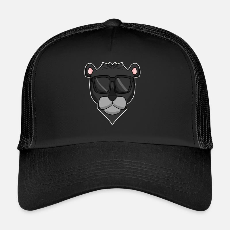 Panthère noire avec lunettes de soleil Casquette trucker 