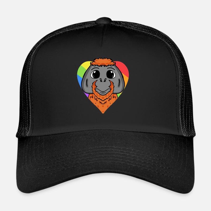 Urangutan Lgbt Regenbogen Farben Trucker Cap