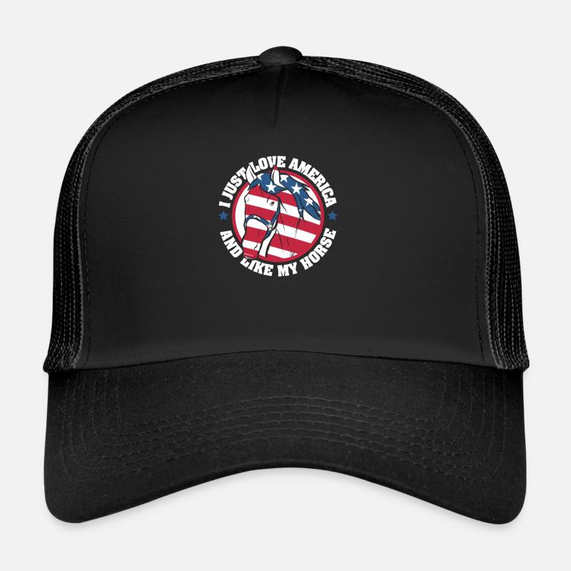 Pferd Pferde Reiten Pferdereiten Sprungreiten - Trucker Cap - Schwarz/Schwarz