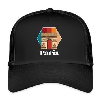 Paris Arc de Triomphe France Place Charles - Casquette trucker  - noir/noir - Devant