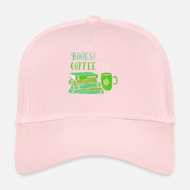 Books Coffee Coffee Lovers Book Library Trucker Cap