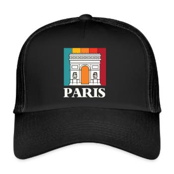 Paris Arc de Triomphe Place Charles France - Casquette trucker  - noir/noir - Devant
