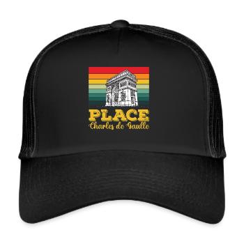 Place Charles de Gaulle Paris Arc de Triomphe - Casquette trucker  - noir/noir - Devant