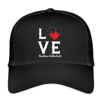 Basilius Kathedrale Love Russland Moskau - Trucker Cap - Schwarz/Schwarz - Vorne