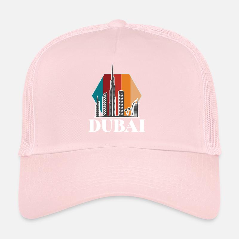 Dubai Skyline Burj Khalifa Emirate Retro VAE Trucker Cap