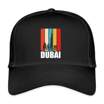 Dubai Emirates Burj Khalifa Retro UAE - Trucker Cap - black/black - Front