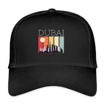 Burj Khalifa Skyline Dubai Emirates UAE - Trucker Cap - black/black - Front