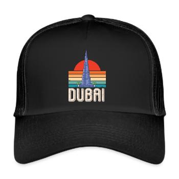 Dubai Sunrise Burj Khalifa Émirats arabes unis Moyen-Orient - Casquette trucker  - noir/noir - Devant