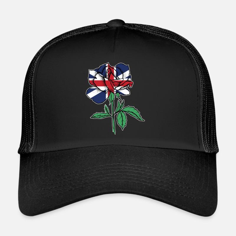 Flag Rose British Flag Roots Gift Trucker Cap
