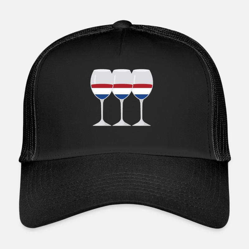 Flag Wine Glass Flag Netherlands Gift Trucker Cap