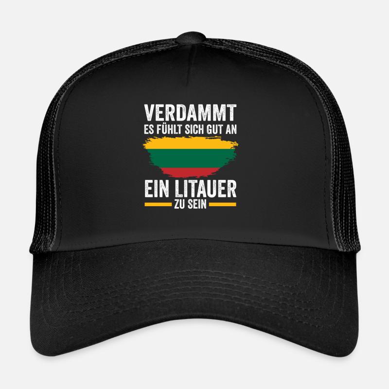 Litauen Litauer Litauisches - Trucker Cap - Schwarz/Schwarz