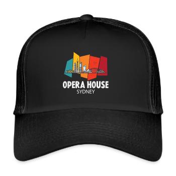 Opera House Skyline Sydney Australia Symphony - Trucker Cap - black/black - Front