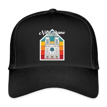 Nostalgia Notre Dame Paris Cathedral French - Trucker Cap - black/black - Front