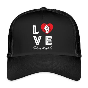 Nelson Mandela Love Freedom Faust South Africa - Trucker Cap - black/black - Front