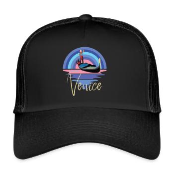 Télécabine de Venise Grand Canal Italie du Nord - Casquette trucker  - noir/noir - Devant