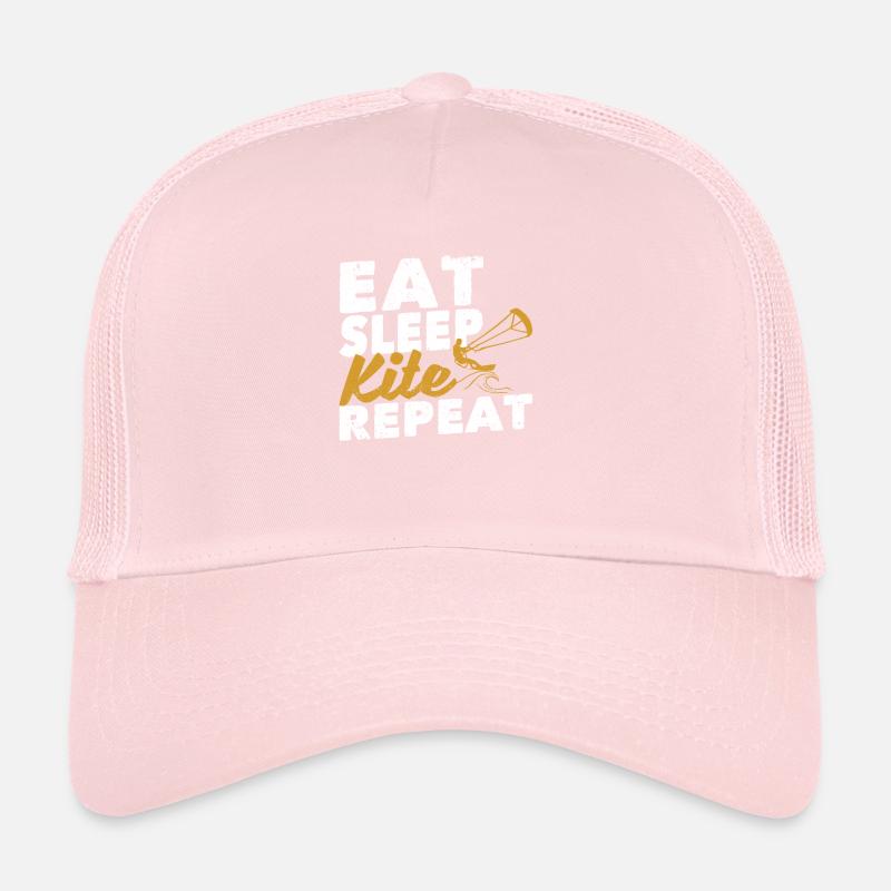 Eat Sleep Kite Repeat Kiteboarding Funny Trucker Cap