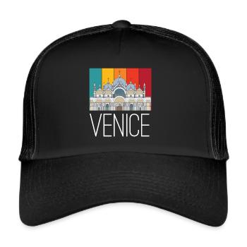 Cathédrale antique de Venise Italie Gothique - Casquette trucker  - noir/noir - Devant