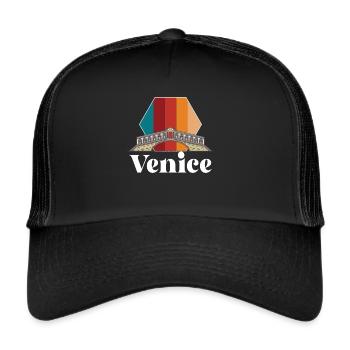 Venice Canal Gondola Italy Lagoon Sea - Trucker Cap - black/black - Front