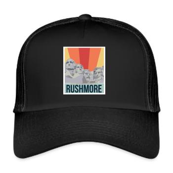 Rushmore Präsidenten Amerika Black Hills - Trucker Cap - Schwarz/Schwarz - Vorne
