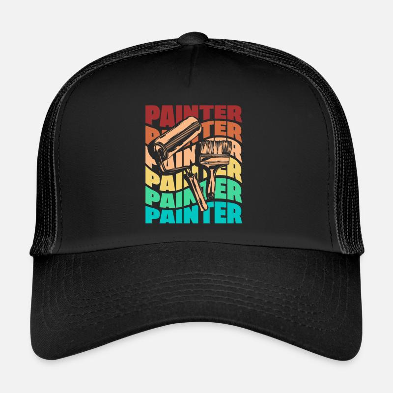 Painter Painting Silhouette Trucker Cap