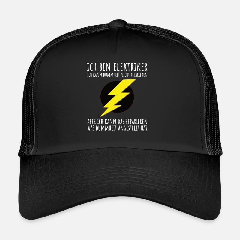 Elektriker Handwerker - Trucker Cap - Schwarz/Schwarz