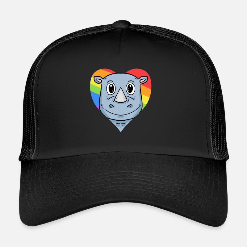 Nashorn Lgbt Regenbogen Farben Trucker Cap