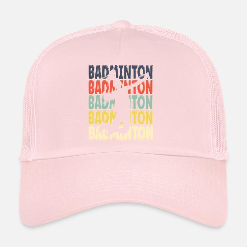 Cool Retro Text Silhouette Badminton Casquette trucker 