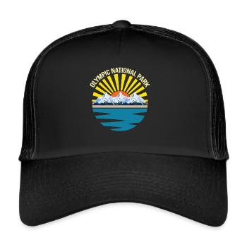 Washington National Park Olympus Mountains - Trucker Cap - black/black - Front