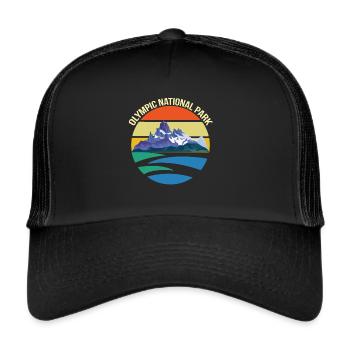 Washington Olympus National Park Mountains - Trucker Cap - black/black - Front