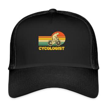 Cycologue Rétro Vélo Vélo Vélo - Casquette trucker  - noir/noir - Devant