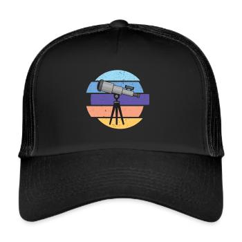Telescope Astronomer Galaxy Milky Way - Trucker Cap - black/black - Front