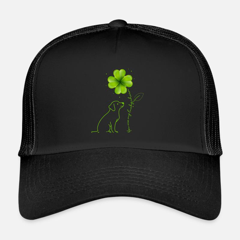 Du bist mein Glücksbringer Labrador Kleeblatt - Trucker Cap - Schwarz/Schwarz